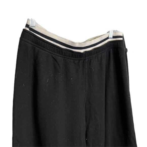 Monrow Women's Jogger Pants Black Loose Tapered Rayon Cotton High Rise Size L - Picture 3 of 9